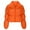 Orange, variant on Jinhomg Womens Crop Puffer Jacket Casual Comfy Long Sleeve Zip Up Coat Fall Winter Warm Solid Outwear Jacket Deal of The Day Prime Today Black L