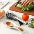 thumbnail image 5 of Tikooere Large 8.7-Inch Ceramic Spoon Rest, Heat-Resistant & Dishwasher Safe Utensil Holder for Stovetop and Kitchen Counter,Elegant Design，White(1 PC), 5 of 6