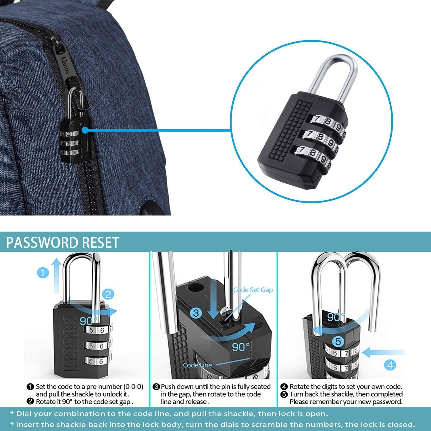 mancro college anti theft laptop backpack
