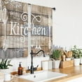 thumbnail image 4 of Kitchen Curtains Rustic Farmhouse 55x36 Inch Rod Pocket Country Short Small Barn Fork and Spoon Wooden Wood Plank Board Vintage Printed Cafe Window Curtains Drapes Treatment Fabric 2 Panels, 4 of 6