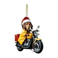 thumbnail image 4 of YOHAVEN Acrylic Dog Riding Motorcycle Christmas Tree Ornaments 3-Piece Car Rearview Pendant for Holiday Home Decoration, Xmas Tree Decor, Lively Christmas Party Accessories, Festive Ornament Set, 4 of 9