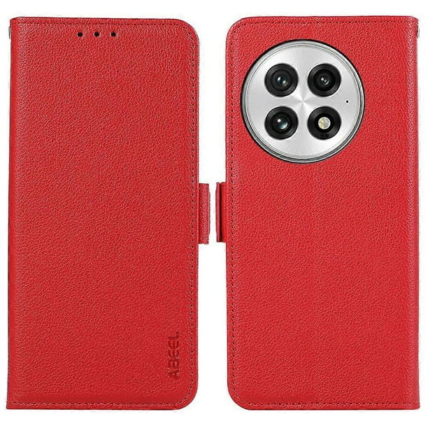 ABEEL For OnePlus 13 Case Litchi Texture Leather RFID Blocking Phone Cover - Black