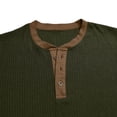 thumbnail image 6 of SAWOBUUN Mens Long Sleeve Ribbed Henley Shirt Slim Fit Color Block Knit Pullover Top Casual Stretch Thermal Undershirt for Fall Winter, 6 of 6