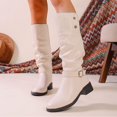 thumbnail image 2 of Heel Knee High Riding Boots Solid High Top Footwear Fashionable Autumn Winter Women's, 2 of 5