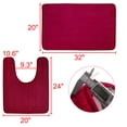 thumbnail image 3 of Home Memory Foam Non-slip Washable Warm Toilet Pads Mats Rug 2 in 1 Burgundy, 3 of 10