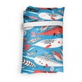 thumbnail image 4 of Narwhal Reusable Market Bag, Underwater Life Themed Whale and Bird Feather Illustration Colorful Design, Printed Foldable Bag for Shopping and Grocery Large Capacity, Multicolor, by Ambesonne, 4 of 4