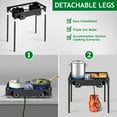 thumbnail image 3 of Ktaxon 2 Burner 150000 BTU Cooker Outdoor Camping Picnic Stove Stand BBQ Grill, 3 of 9