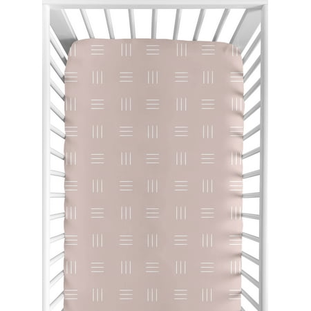 UPC: 0846480089629 | Boho Hatch Mauve and White Fitted Crib Sheet by Sweet Jojo Designs