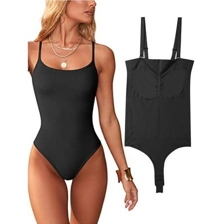 

LELINTA Bodysuit Shapewear for Women Tummy Control Seamless Sculpting Body Shaper Tops Thong Waist Trainer Jumpsuit Slimming Bodysuits