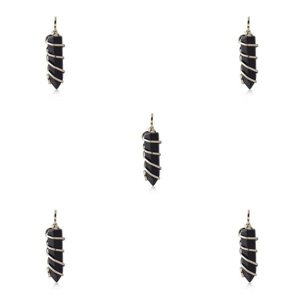 Qarigey Alambre envuelto encanto hombres joyería hallazgos aniversario regalo colgante cristal encantos DIY collar cadena pendientes negro Type2 NO2 Qarigey CBP384311