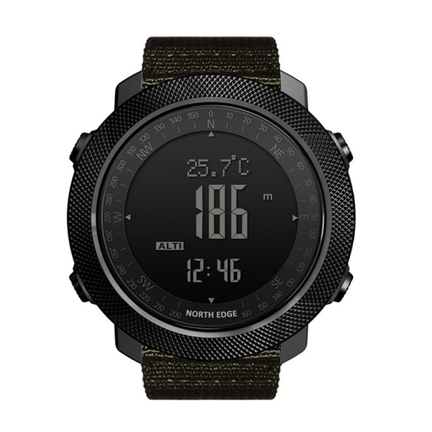 Reloj inteligente para deportes al aire libre, resistente al agua, brújula, termómetro, barómetro, reloj para escalar, nadar, verde kenally EL003499-05B