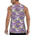 thumbnail image 3 of Fotbe Violets Flowers Pattern Men's Quick Dry Workout Tank Top Gym Muscle Tee Fitness Bodybuilding Sleeveless T Shirt Breathable Workout Shirt-Medium, 3 of 9
