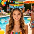 thumbnail image 6 of Mexican Sombrero Headbands Fiesta Party Decorations Paper All Ages Headwear Cinco de Mayo Themed Party Favor Accessories 6 Pack, 6 of 6