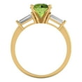 thumbnail image 4 of 2 ct Round Cut Natural Peridot Three-Stone Engagement Ring for Women in 18K Yellow Gold, 4 of 5