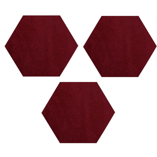 Furnish My Place Modern Plush Solid Burgundy Color Rug - Pets and Kids Friendly Rug, Indoor/Outdoor Mat, Area Rugs Great for Kids, Pets, Event, Living Room, Made in USA, 3' Hexagon - Set of 3