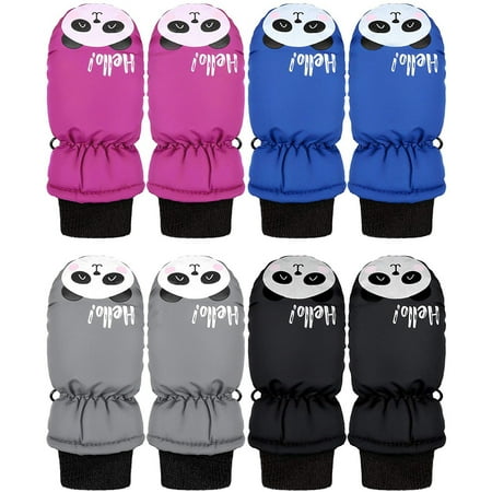 

ZHUASHUM Boys Kids Baby Snow Gloves Pairs Mittens Ski Toddler 4 Girls Waterproof Warm Kids Gloves & Mittens
