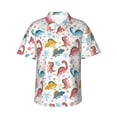 thumbnail image 1 of Balery Dinosaur Camisas hawaianas de manga corta para hombre, camisas playeras de corte holgado, camisas de vacaciones con botones,Large, 1 of 7
