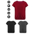 thumbnail image 7 of Gustave Short Sleeve Maternity Nursing Tops Summer Double Layer Breastfeeding T Shirts Casual Round Neck Pregnancy Clothes Tee Blouse for Women "Black, 2XL", 7 of 7