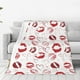 thumbnail image 1 of Balery Red Lips Manta de Felpa Suave y Acogedora – Cobija de Franela Aterciopelada para Cama, Lavable y Cálida para Sofá, Mascotas, Transpirable-80"x60", 1 of 7