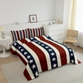 thumbnail image 3 of Erosebridal Vintage Stripes Comforter Sets Full Size, American Flag Comforters & Duvets, Abstract Reversible Duvet Insert, Microfiber Bedroom Decoration, 3pcs, 3 of 8