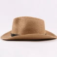 thumbnail image 4 of Unisex Kids Straw Hat Fedora Cap Wide Brim Sun Hat Parent-child Jazz Hat, 4 of 7