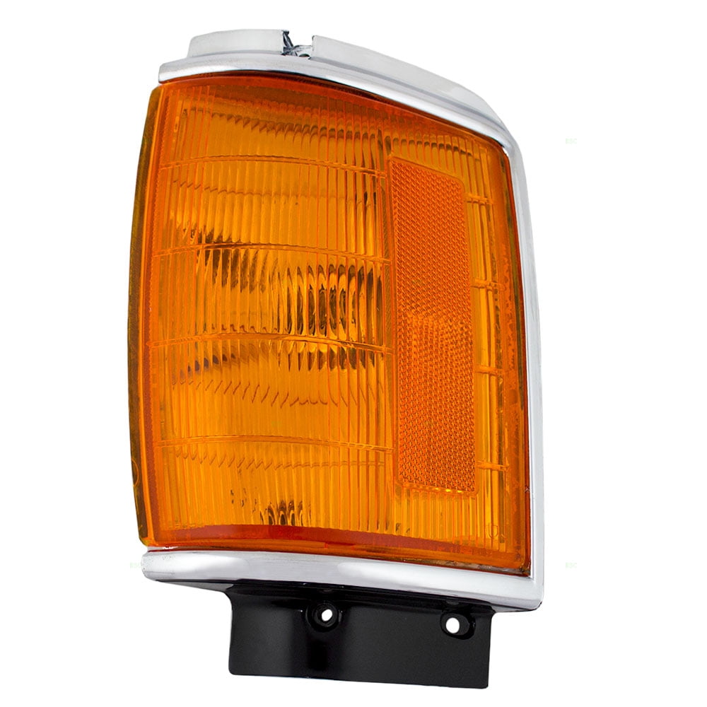 Corner Parking Signal Light Left LH Driver Side w/ Chrome Trim Compatible with Ford Pickup 