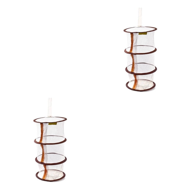 Organizador de bolsas de malla colgantes Toystoory 3 compartimentos Naranja Café