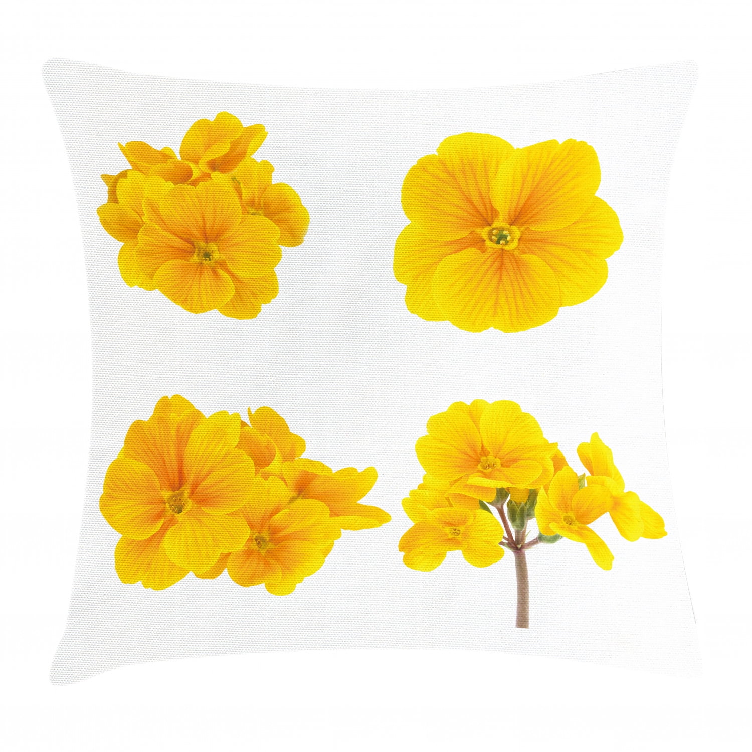 Yellow Flower Throw Pillow Cushion Cover, Gardening Themed Collection with Little Tender