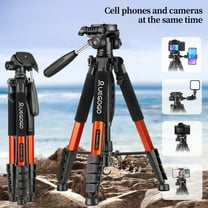 UEGOGO Tripod 74” Camera Tripod for Cell Phone, Aluminum Professional Heavy Duty Camera Tripod Stand, Tripod for Camera DSLR SLR with Carry Bag, Compatible (Oranger)