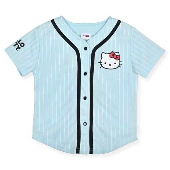 Camiseta de béisbol Hello Kitty a la moda para niñas, azul