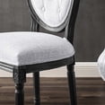 thumbnail image 5 of French Vintage Side Dining Chair, Fabric, Wood, Black Grey Gray, Modern Contemporary Urban Design, Kitchen Room Cafe Bistro Restaurant Hospitality, 5 of 8