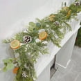 thumbnail image 4 of 5.9'' Artificial Dried Orange Slice Garlands Christmas Pine Branch Green Artificial Greenery Garland for Holiday Fireplace Xmas Mantle, Wall, Indoor, Outdoor Christmas Decor, 4 of 9