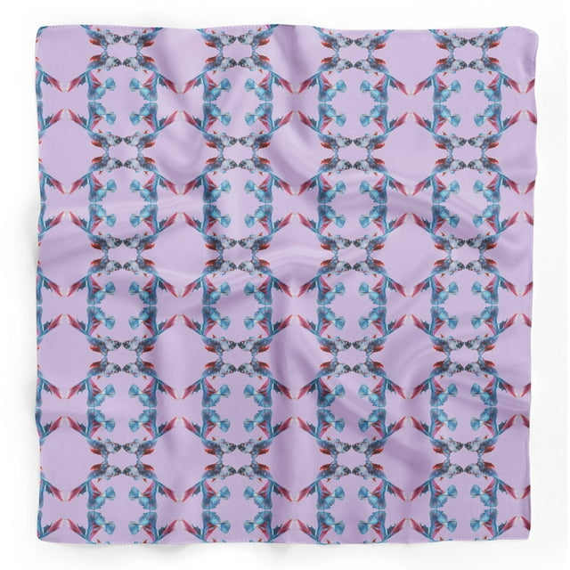 Bimba Purple Betta Fish Ocean Pure Silk Printed Head Bandanas Summer Neck Wrap Scarf 40 x 80 Inches