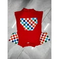 thumbnail image 2 of Aojekbee Independence Day Baby Summer Jumpsuit Casual Checkerboard/ Geometric Print Short Sleeve Romper for Toddler Boy Girls, 2 of 10