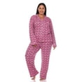 thumbnail image 1 of White Mark Ensemble de Pyjama à Manches Longues avec Boutons pour Femmes, 1 of 6