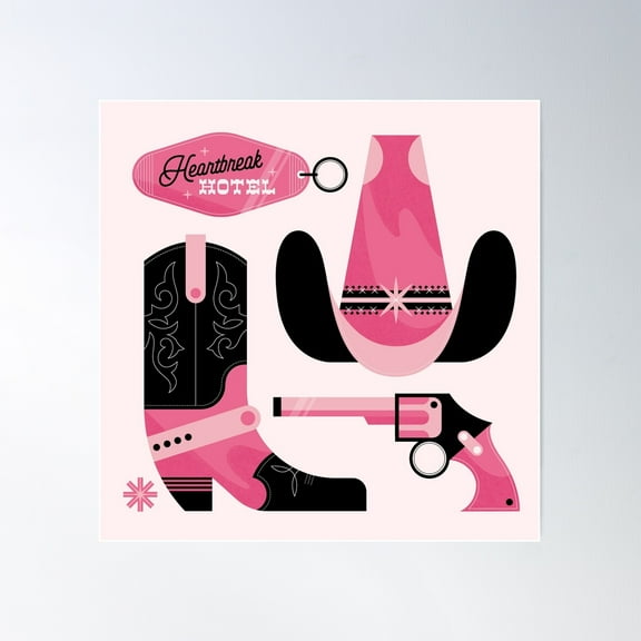 Kna Prints - 1 Pc Poster Barbie Pink Heartbreak Hotel Wall Art, Modern Wall Decor For Living Room Bedroom, Wall Art,, UNFRAMED-8x12