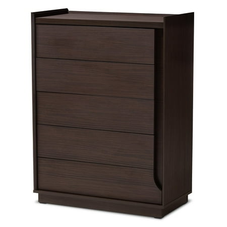 Baxton Studio Larsine 5 Drawer Chest In Brown Walmart Canada