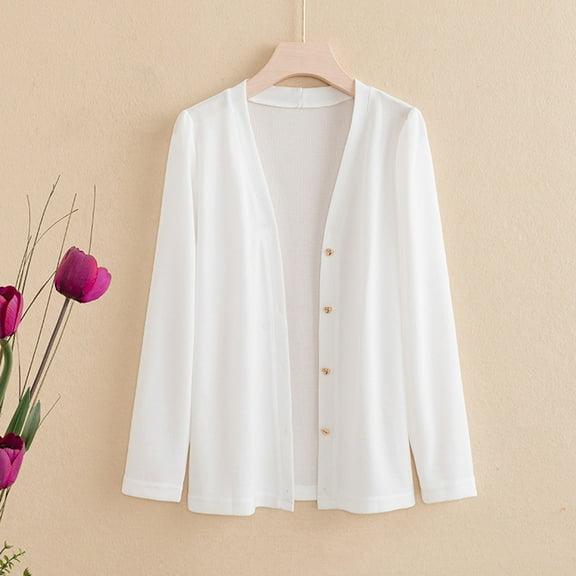 Neewe Women's Soft Cropped Cardigan Casual Lightweight Shrug Sweater Tops