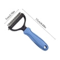 thumbnail image 4 of FEOLGEHLY Double Sided Pet Dematting Comb for Dogs Cats - Undercoat Rake Deshedding Brush with Stainless Steel Rounded Tips Dual Teeth for Gentle Grooming - Versatile Dematting Comb (Blue), 4 of 7