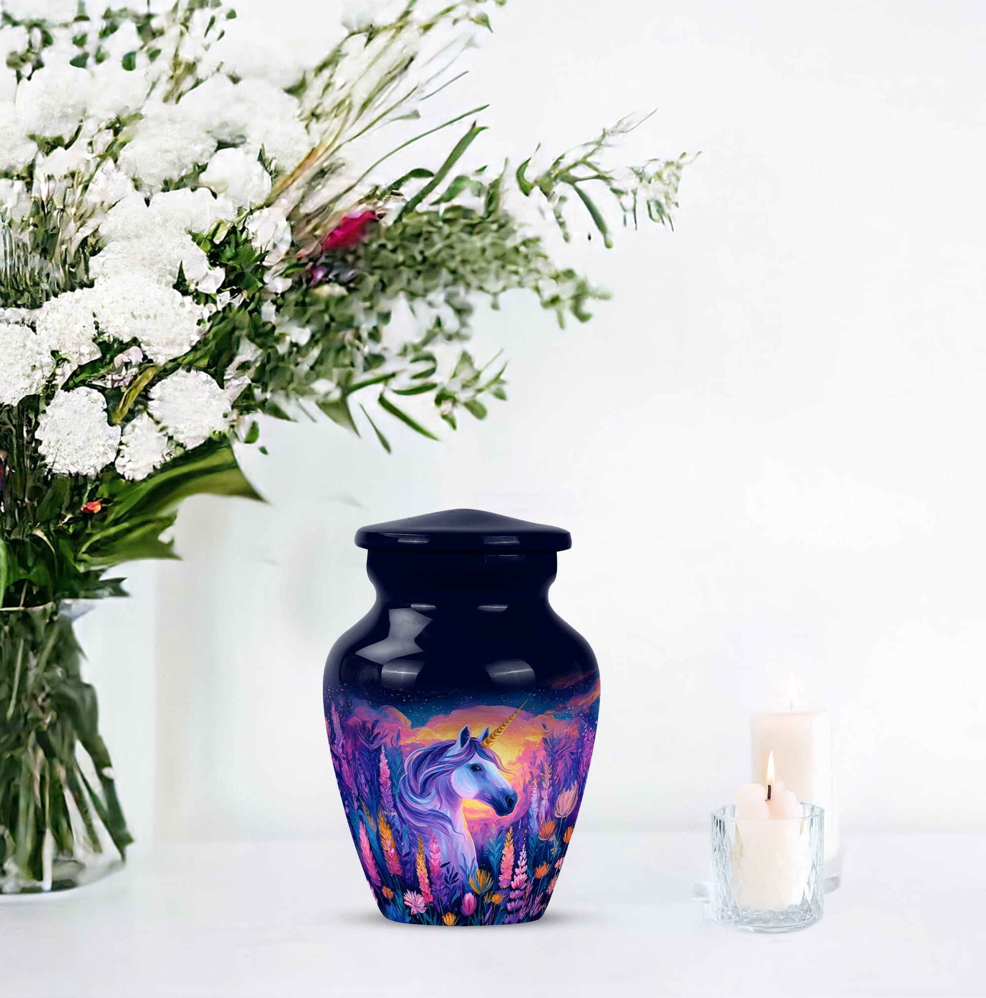Unicorn Keepsake Urn, Mini Urn For Human Ashes, Small Keepsake Urns For Ashes Adult Female, Cremation Urns For Ashes, Magical Unicorn Tribute Keepsake (Size, 3 Inch, 1 Pc)