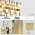 thumbnail image 5 of Resenkos 54" Crystal Brass Rectangle Chandelier - Gold Farmhouse Light for Dining/Kitchen Island/Living Room (Includes 60XG4 Bulbs), Gold, 5 of 7