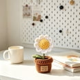 thumbnail image 6 of Handmade Crochet Artificial Flower Pot Knitted Mini Potted Plant Faux Desk Decor Home Office Shelf Table Ornament Lifelike Yarn Flower Gift Decoration Cute Indoor Display Decorative Accent, 6 of 6