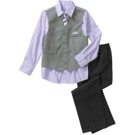 George Boys' 4-Piece Shirt, Pants, Vest and Tie Set - Walmart.com