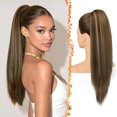 thumbnail image 1 of Yanonmyfd Black Straight Drawstring Ponytail Extension - 28 Inch Long Straight Drawstring Ponytail Extension Natural Looking Fluffy Soft Synthetic Cheer Posh Pony Tails Hairpieces Daily Party, 1 of 38