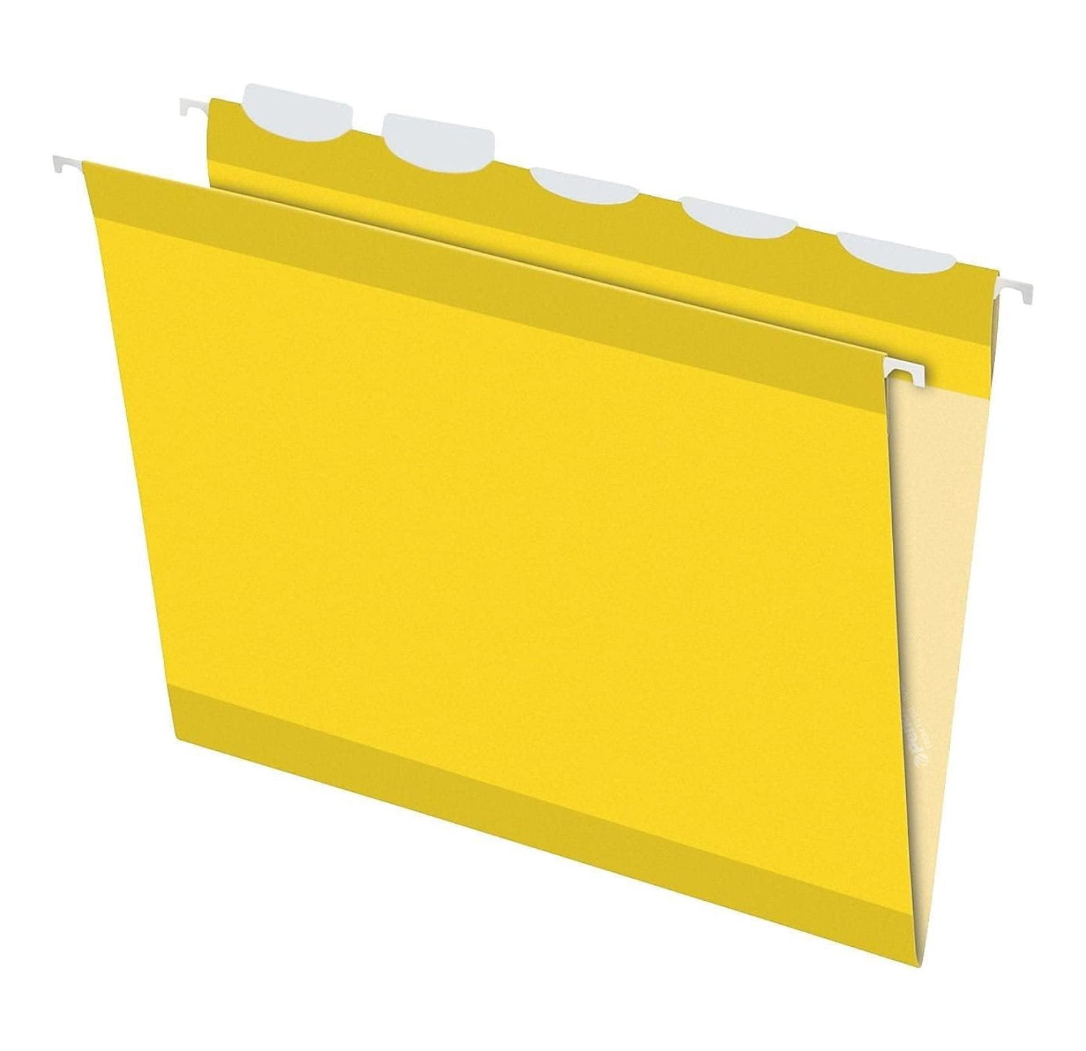 Ready-Tab Hanging File Folders, Letter Size, 5 Tab Yellow - Reinforced Hanging Folders, 25 Pack - Office Filing, Document Organization, Color Coded