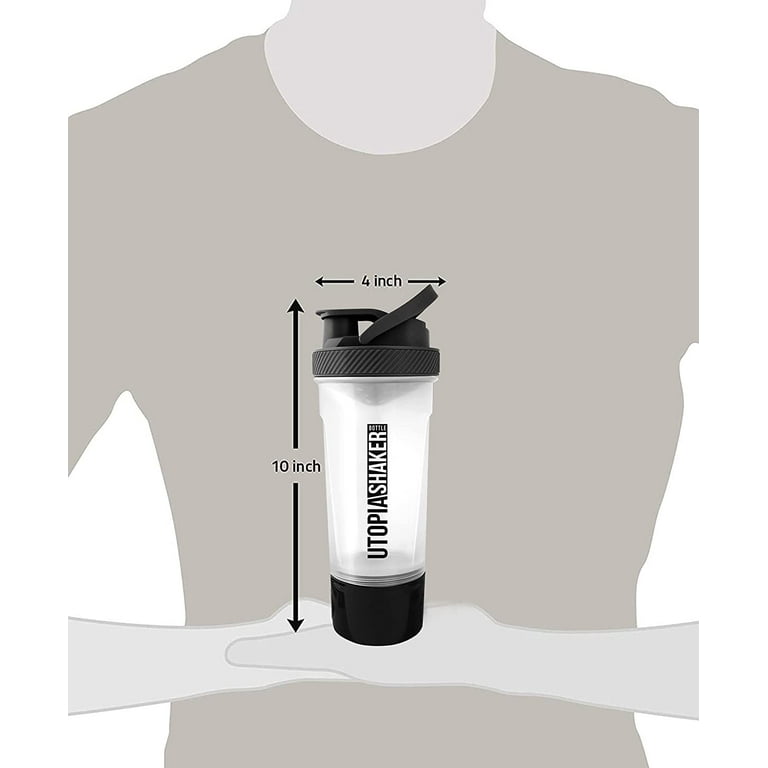 Utopia Home 2-Pack Shaker Bottle - 24 Ounce Protein Shaker Plastic Bottle  for Pre & Post workout wit…See more Utopia Home 2-Pack Shaker Bottle - 24
