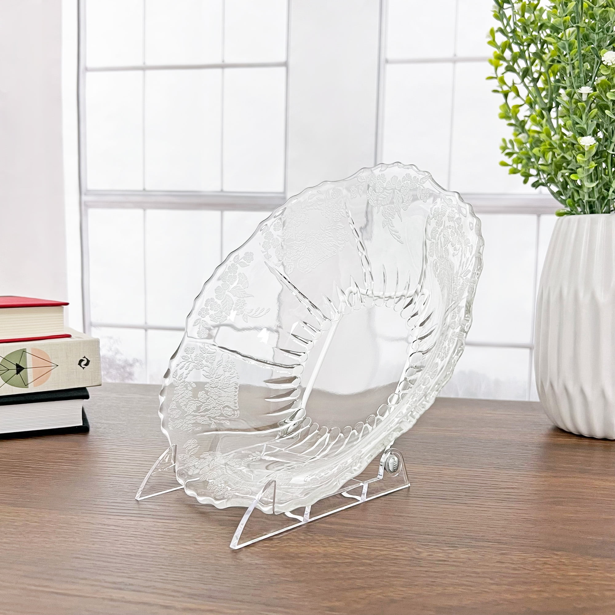 Gibson Holders 3PL Adjustable White Wire and Clear Acrylic Display Easel, 3.875" W x 5.375" D x 5.25" H, Pack of 12