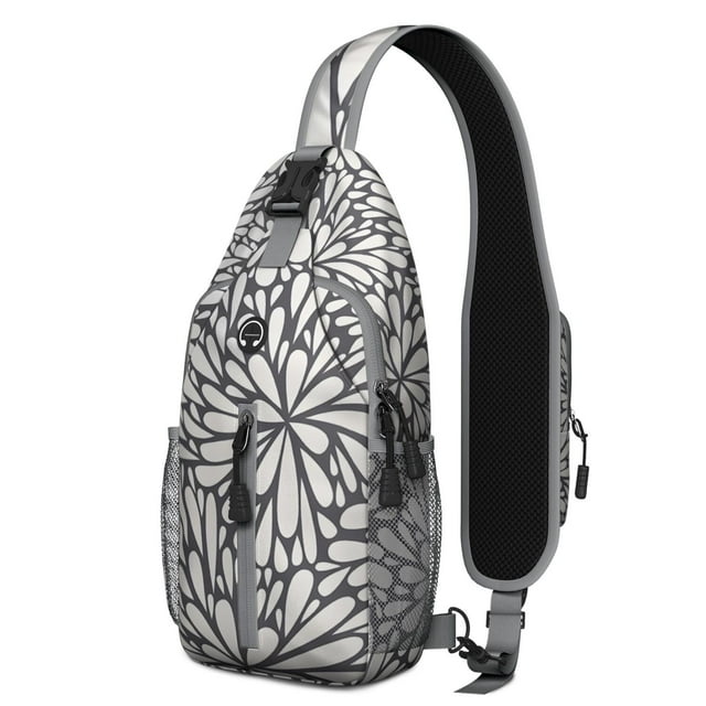 Sac à Dos à Bandoulière Style Tribal Artistique avec Motifs Géométriques à l'Encre et Bandoulière Ajustable