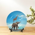 thumbnail image 6 of Wukai Elephant Giraffe Print Decorative Plate for Display,Bone China Decorative Plate, Ceramic Dinner Plate with Stand, Vertical Ceramic Plate-7in, 6 of 6