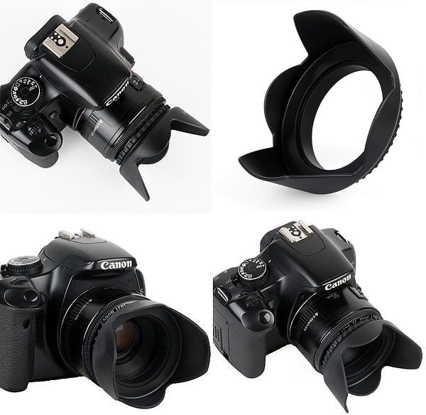 for Canon EOS 70D Flower Design 52mm Pro Digital Lens Hood